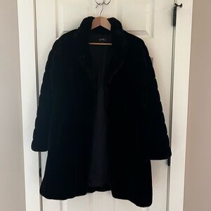 Jones New York Black Faux Fur Coat